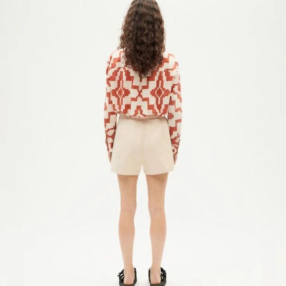 Thinking Mu Narcisco Sustainable Hemp Front Pleat 2.75” Shorts Size 34 - Picture 2 of 9